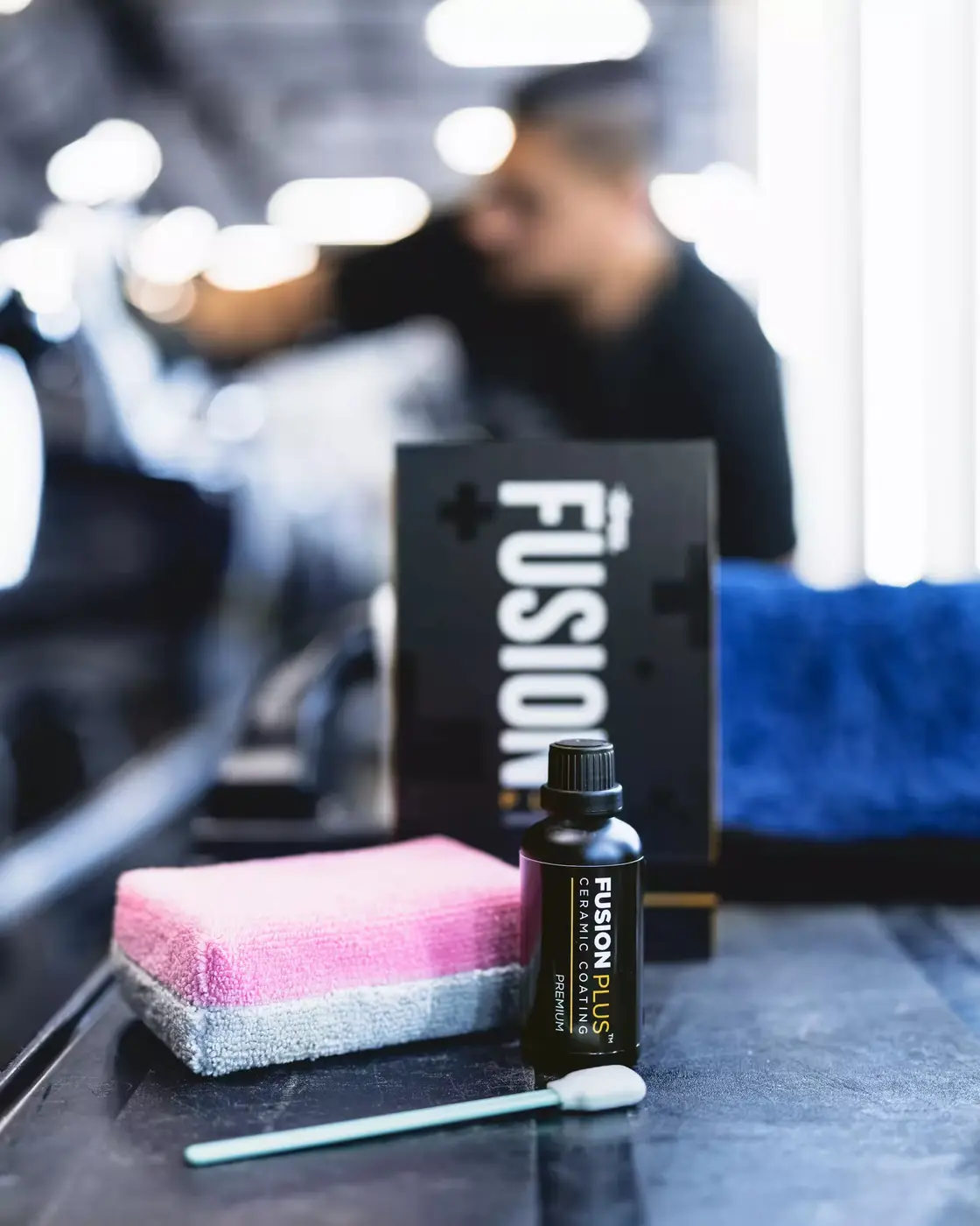 Orijinal XPEL Fusion Plus seramik kaplama ürünü ve uygulama seti
